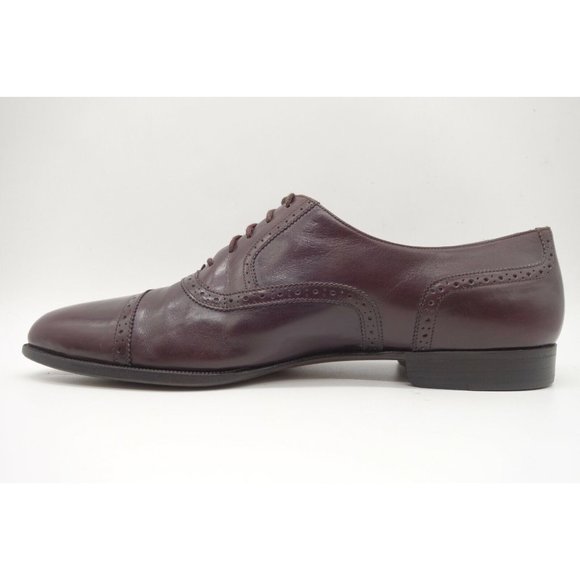 Bragano Burgundy Leather Cap Toe Lace Up Oxfords Shoes Men\'s 12 D main image 10